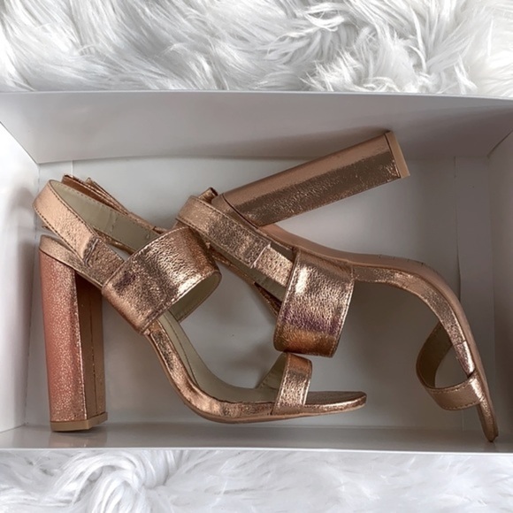 Missguided Rose Gold Open Toe Heels Sandals 7 6.5​​ - Picture 14 of 14